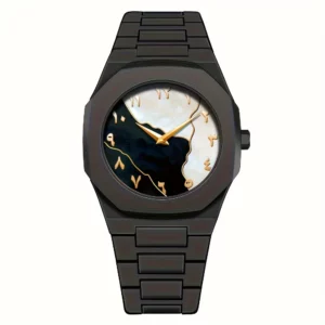 Men'S Quartz Watch with Arabic Numerals, Alloy Case & Strap, Luminous Display