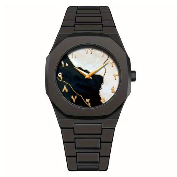Men'S Quartz Watch with Arabic Numerals, Alloy Case & Strap, Luminous Display