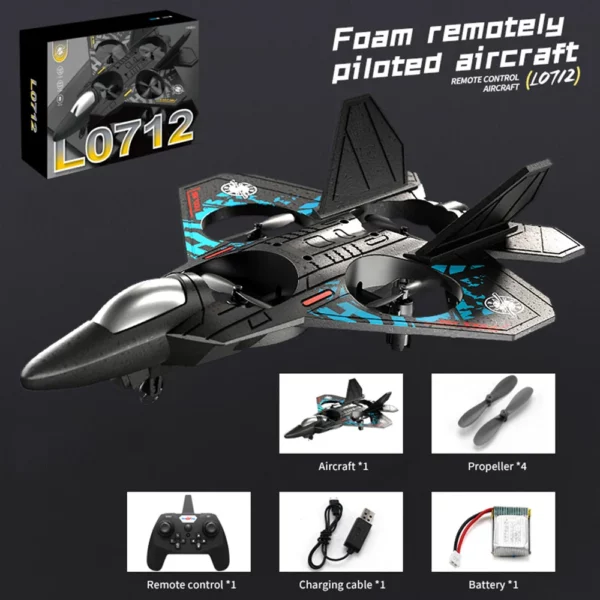 RC Plane 2.4GHz Remote Control Plane L0712 Drone Quadcopter Hovering with Auto Hovering Fighter Aircraft RC Airplane RTF for Beginner, Kids and Adults,3D Flip Airplane Toy - Image 4