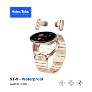 Haino Teko ST-9 Waterproof Smart Watch Buds With 3 Pair Straps and Charging Cable Designed