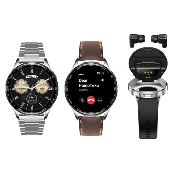 HainoTeko ST-7 Waterproof Smart Watch with Integrated Earbuds Large Screen AMOLED Display 3 Pair Straps - Image 6