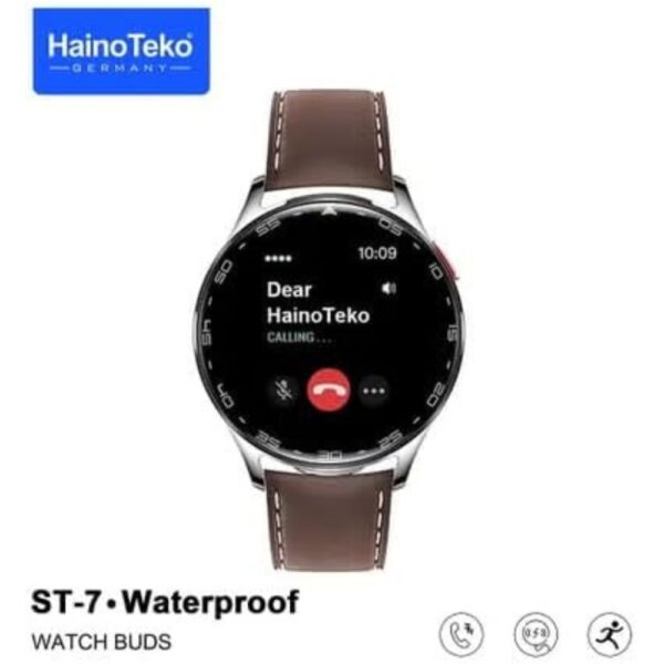 HainoTeko ST-7 Waterproof Smart Watch with Integrated Earbuds Large Screen AMOLED Display 3 Pair Straps - Image 5