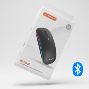 MicroKingdom BT3000 Black Tri Mode Wireless Bluetooth Mouse | RECHARGABLE