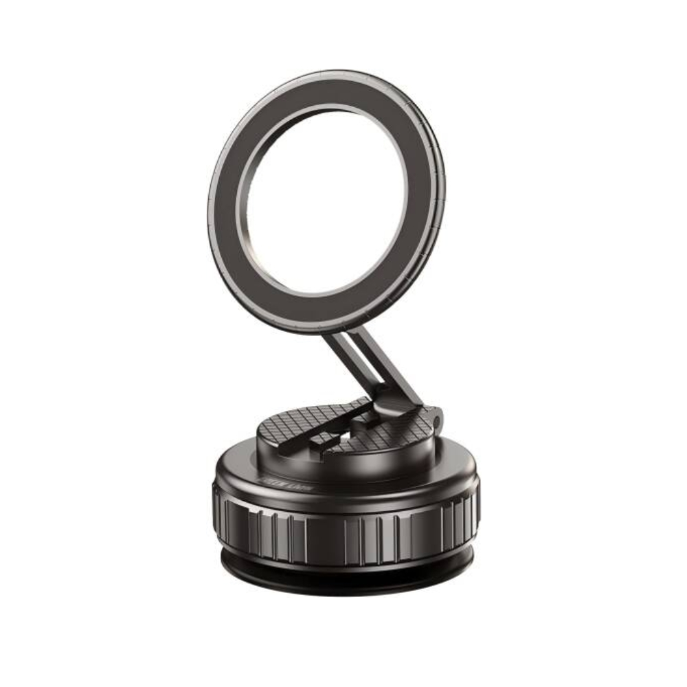 Green Lion GX-35 Suction Phone Holder with 360 Rotation, Upgraded Magnetic Force, Zinc Alloy Arm, Compatible with MagSafe Strong Suction, Foldable Design, 3-Axis Adjustment - Black